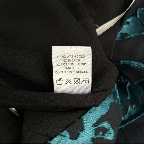 Lovers + Friends Seville Maxi Dress T-Back Jade Blue Black Floral Size XS - Picture 13 of 16